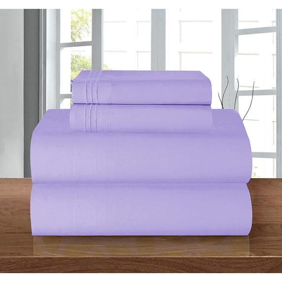 Celine Linen 1500 Thread Count Microfiber 4-Pc Sheet Set Twin, Lilac