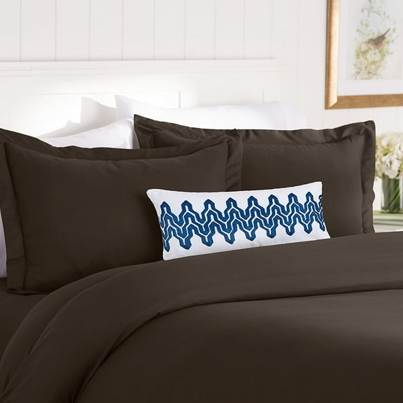 Celine Linen 1500 Series 3-Piece Duvet Cover Set, Ultra Soft Microfiber, Breathable, Wrinkle Resistant Bedding Set , King/California King - Chocolate Brown