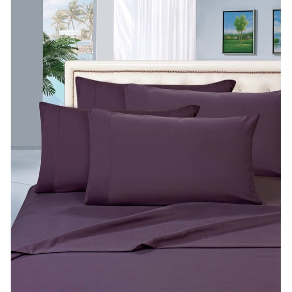Celine Linen ®Supreme 1500 Collection 4pc Bed Sheet Set - All size and Colors , Full Purple