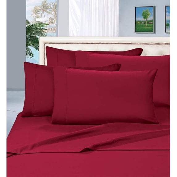Celine Linen ®Supreme 1500 Collection 4pc Bed Sheet Set - All size and Colors , Split King, Burgundy