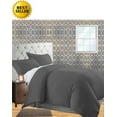 thumbnail image 1 of Celine Linen Wrinkle & Fade Resistant 3-Piece Duvet Cover Set -, 1500 Series 100% HypoAllergenic - Silky Soft, Full/Queen, Grey, 1 of 1