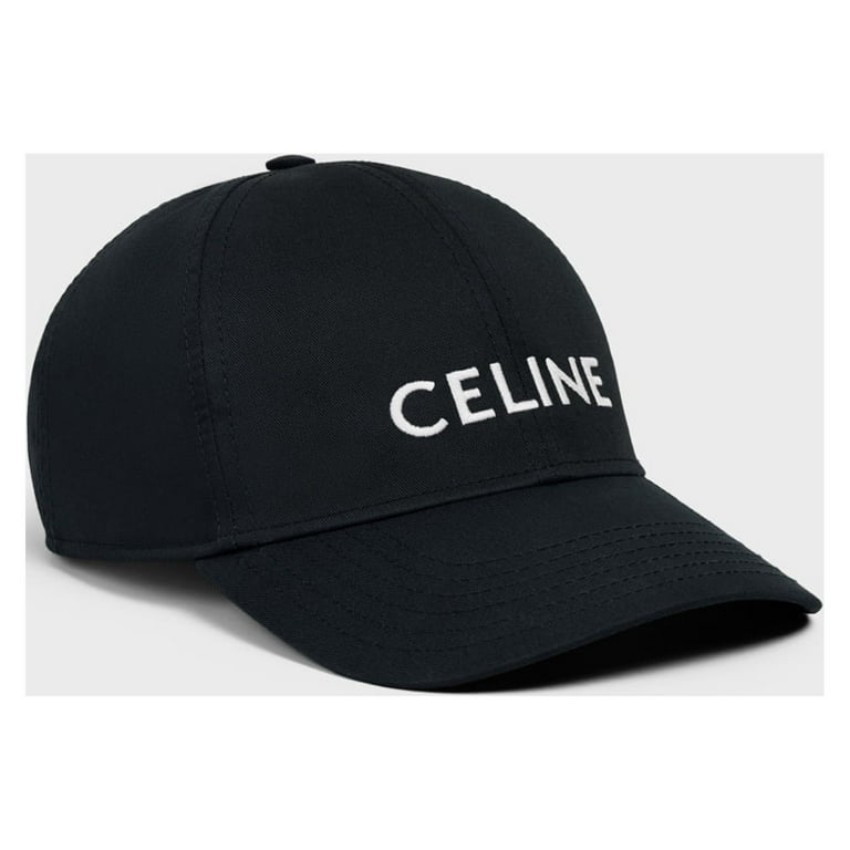 Celine Paris Black Logo Cotton Drill Baseball Cap Hat L Adjustable 50~60 cm  