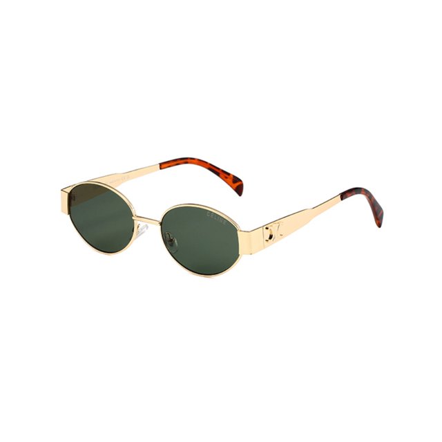 Celine Sunglasses Women, Celine Sunglasses Green Gold Metal Plastic