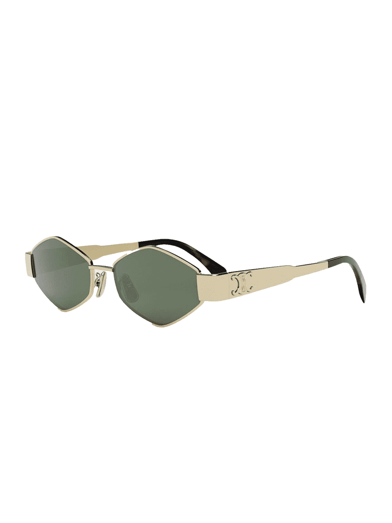 Celine Gold Havana Green Lens CL40254U Triomphe Hexagon