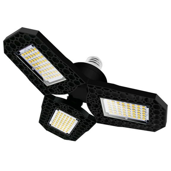 FUEENIRVA Black Deformable Workshop Ceiling Light No Flicker Warehouse Lighting