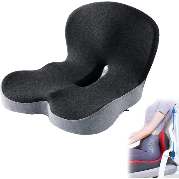 Celinva Orthopedic Cushion, Celinva Seat Cushion - Car Cushion with L Shaped Ergonomic Design, Memory Foam Seat Cushion for Office Chair, Car and Gaming Seat