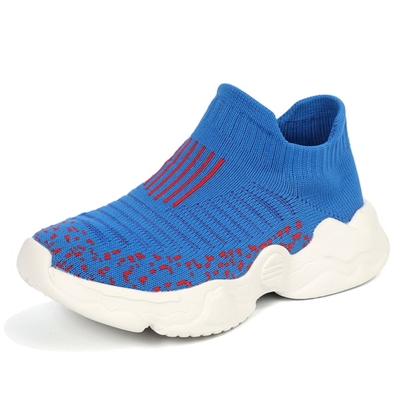Celivon Autumn Girls Sports Shoes Flat Thick Bottom Lightweight Non Lace Up Hook Loop Easy To Wear Mesh Upper Breathable Comfortable Size 5 Years
