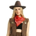 thumbnail image 1 of Celivon Cowgirl Outfits For Women 3 Piece Hat Scarf Vest Sets Vintage Western Cowboy Themed Sets Party Club Casual Daily Wear, 1 of 7