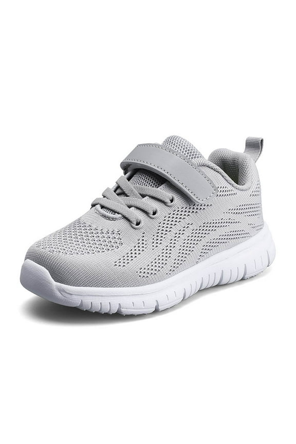 Flat Light Non Lace Up Sneakers Boys Girls Solid Color Mesh Breathable Running Shoes Size 7 Years