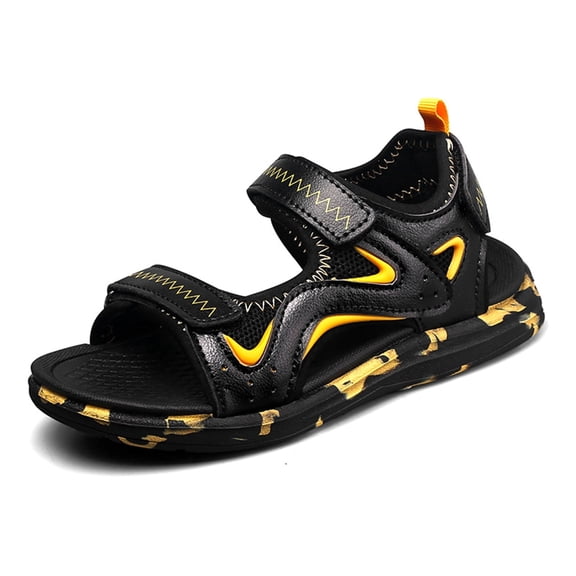 Celivon Girls And Toddler Leather Sandals Kids Soft Sole Fish Mouth Open Toe Outdoor Beach Shoes Summer Casual Fashion Comfort