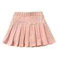 thumbnail image 1 of Wxolcjlv Girls' Casual Dresses Pleated School Mini Pleated Cheer Skater Skirt Trendy Casual Comfy,1-14Y, 1 of 4