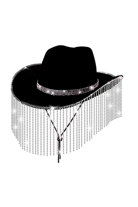 Hat Bling Diamond Fringe Cowboy Hat Western Hat Glitter Cowboy Hat Men Women Roleplay Party