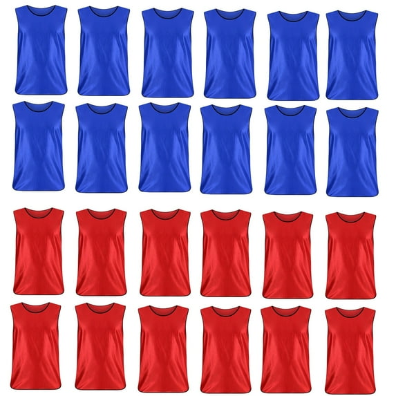 Celivon Kids Pinnies 12/24 Packs Practice Vests Pennies for Sports Youth Boys Girls Scrimmage Vests Soccer Lacrosse