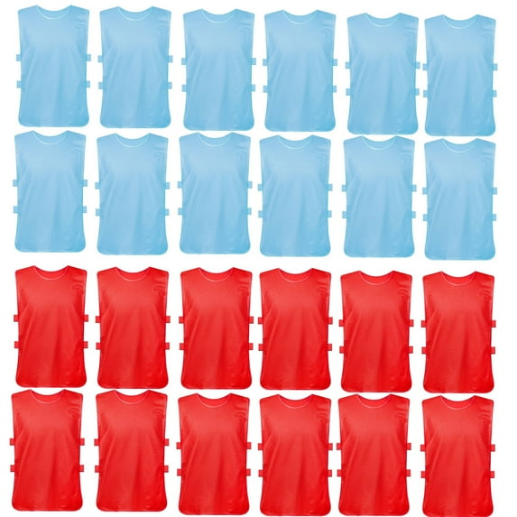 Celivon Kids Pinnies 12/24 Packs Practice Vests Pennies for Sports Youth Boys Girls Scrimmage Vests Soccer Lacrosse