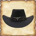 thumbnail image 1 of Celivon Mens Black Western Cowgirl Hat Jazz Style Bowler Hat Roleplay Performances, 1 of 4