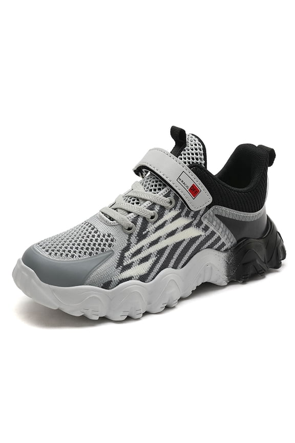 Mesh Lace Up Sneakers Color Matching Casual Comfy Running Shoes Size 7 Years