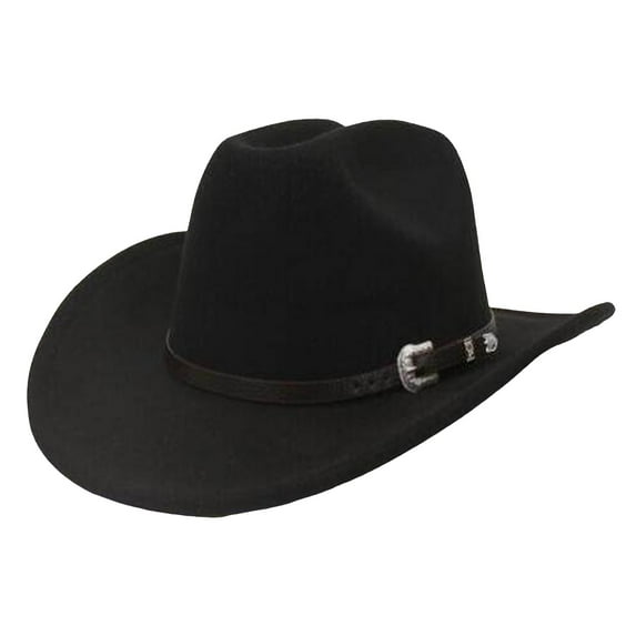 Celivon New Straight Cowgirl Hat British Style Fedora Flat Top Black Top Hat Style Hat