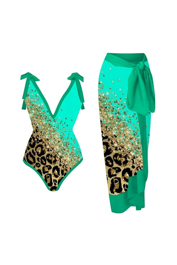 Plus Size Swimsuit For Women Swimwear + Cover Up Two Piece Vintage Print Bathing Suit Monokini Bikini Bathing Suits Two Piece Tankini Set Beach Vacation Wear