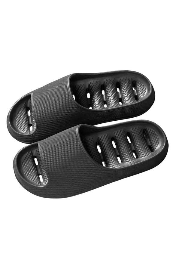 Wxolcjlv Shower Shoes For Women And Men Massage Pool Slides Soft Cushioned Anti-Slip Slides Slippers Comfort Black