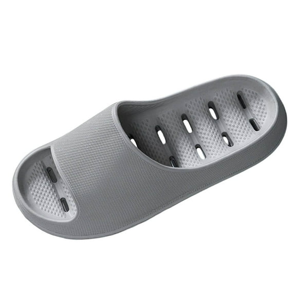 Celivon Shower Shoes For Women And Men Massage Pool Slides Soft Cushioned Anti-Slip Slides Slippers Comfort Light Gray