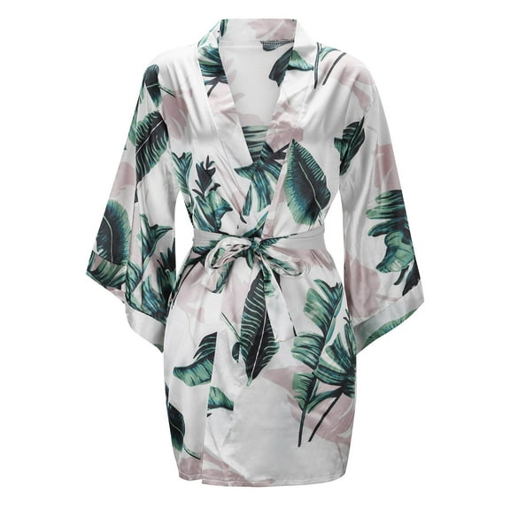Celivon Silk Robes For Women Spring Summer Long Pajamas Smooth Silk Robes Satin Kimono Robe Short Bathrobe Bridesmaid Wedding Party Sleepwear