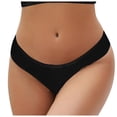 thumbnail image 1 of Wxolcjlv Solid Color Split Bikini Bottoms Beach Vacation Clothes Black, 1 of 5