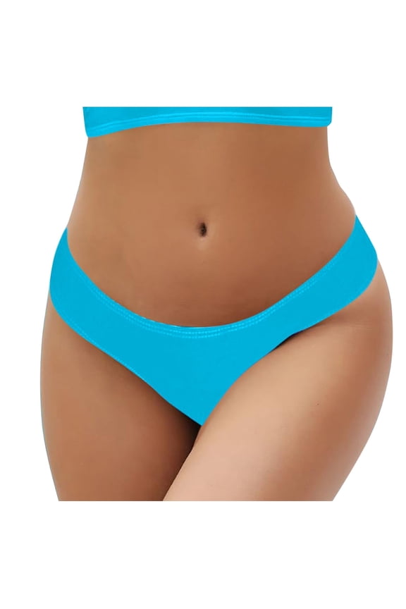 Solid Color Split Bikini Bottoms Beach Vacation Clothes Sky Blue