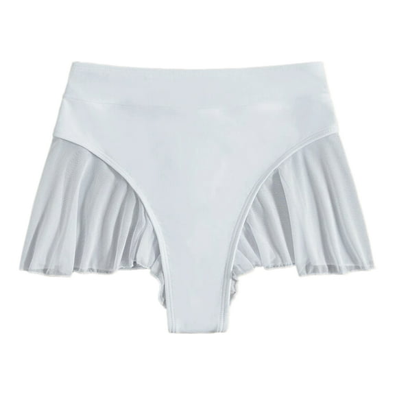 Celivon Summer Plus Size Sexy Sweetheart Mesh Splice G String Pants Womens Sexy Beach Swim Pants Beach Vacation Clothes White