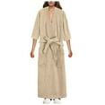 thumbnail image 1 of Celivon Terry Cloth Robes For Women Spring Autumn Long Pajamas Smooth Absorbent Quick Drying Short Sleeved Robe Bathrobe, 1 of 4