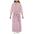 thumbnail image 1 of Celivon Terry Cloth Robes For Women Spring Autumn Long Pajamas Smooth Absorbent Quick Drying Short Sleeved Robe Bathrobe, 1 of 4