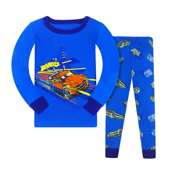 Celivon Toddler Boys 2Pcs Pajamas Set Cars Pjs Long Sleeve Sleepwear Set For Teen Boys,2-8Y
