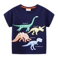 thumbnail image 1 of Wxolcjlv Toddler Boys T-Shirt Short Sleeve Shirt Dinosaur Print Cotton Summer Tops Tees Shark Graphic 1T 3T 5T 7T Blue, 1 of 5