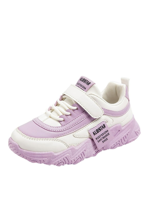 Toddler Girls All Seasons Sports Shoes Flat Sole Thick Sole Non Slip Light Lace Up Hook Loop Solid Color Comfortable Casual Shoes Us Size:12