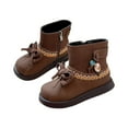 thumbnail image 1 of Celivon Toddler Girls Boots Fashion Casual Soft Sole Ankle Boots Cute Princess Style Daily And Party Wear Zipper Shoes With Bowknot, 1 of 3