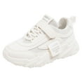 thumbnail image 1 of Celivon Toddler Girls Fashion Sneakers Flat Thick Bottom Non Lightweight Mesh Upper Breathable Comfortable Lace Up Hook Loop Solid Color Casual Style Shoes Us Size:10, 1 of 9