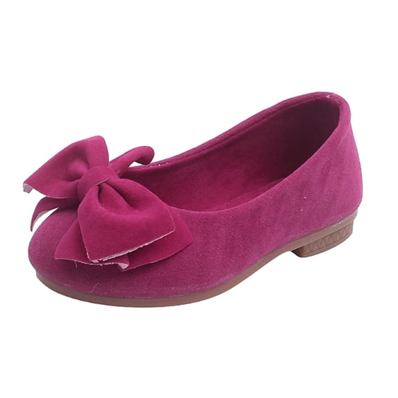 WZEIIOT Toddler Girls Plain Color Bowknot Mary Jane Dress Shoes US Size:2