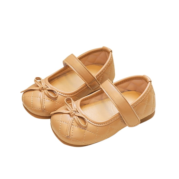 Celivon Toddler Small Leather Shoes Bow Tie Solid Color Flat Shoes Little Girl Shoes Soft Soled Dance Shoes Size 3 Years