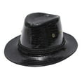 thumbnail image 1 of Celivon Unisex Solid Sun Protection Fashion Black Western Cowgirl Hat Leather Windproof Hat, 1 of 2