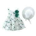 thumbnail image 1 of Celivon Vintage Girls' Dresses Kid Outfits Toddler Cherry Printed Set Princess Baby Dress+Hat Dress Trendy Casual Comfy,12M-3Y, 1 of 4