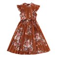 thumbnail image 1 of Wxolcjlv Vintage Girls' Dresses Summer Flower Print Neck Sleeveless Flowy Print Plain Pleated Dress Vintage Fashionable,4-12Y, 1 of 9