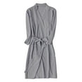 thumbnail image 1 of Celivon Waffle Robes For Women Spring Summer Long Pajamas Smooth Mens And Solid Color And Couple Thin Quarter Sleeved Nightgown, 1 of 4
