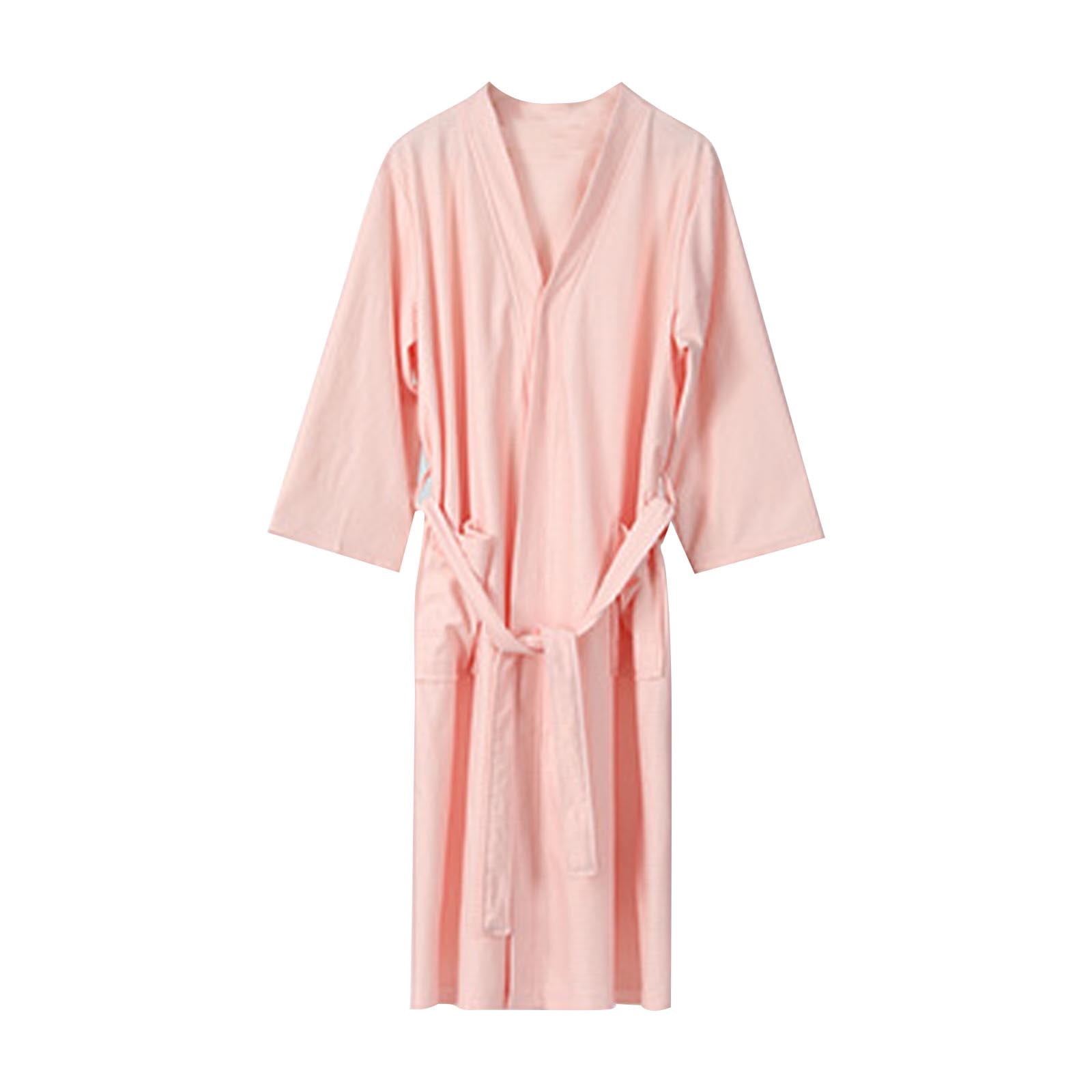 Celivon Waffle Robes For Women Spring Summer Long Pajamas Smooth Solid ...