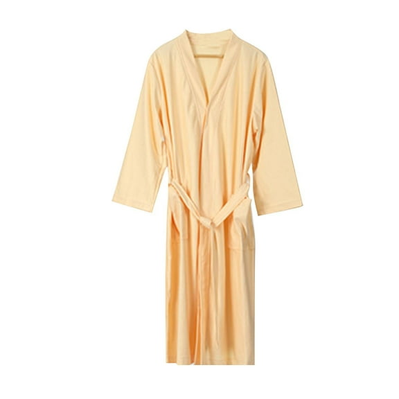 Celivon Waffle Robes For Women Spring Summer Long Pajamas Smooth Solid Couple Mid Length Water Absorbent Bathrobe Sexy Quick Drying Kimono Pajama Bathrobe