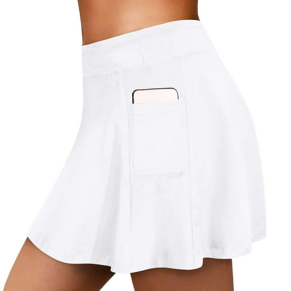 Wxolcjlv Women High Waisted Swim Skirt Long Skirted Swimsuit Bottom Athletic Bathing Suit Skirt With Panty Beach Vacation Clothes White