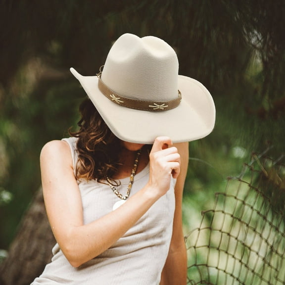 Celivon Women Men Western Shapeable Wide Brim Sun Hat Cowgirl Hat
