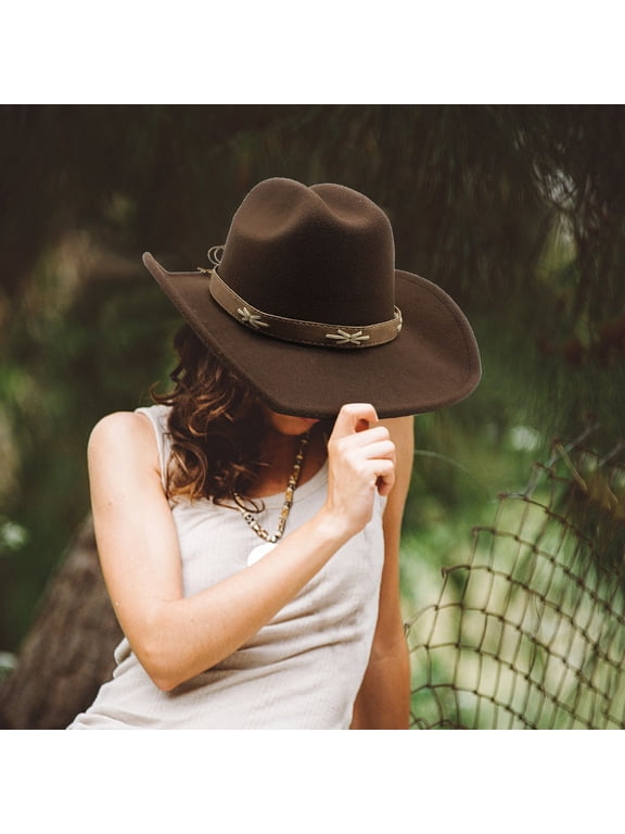 Women Men Western Shapeable Wide Brim Sun Hat Cowgirl Hat