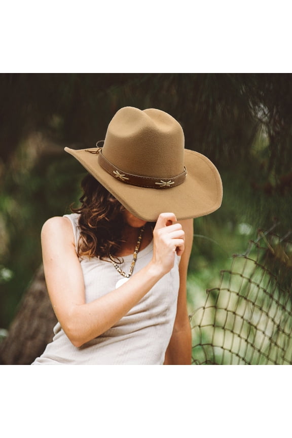 Women Men Western Shapeable Wide Brim Sun Hat Cowgirl Hat