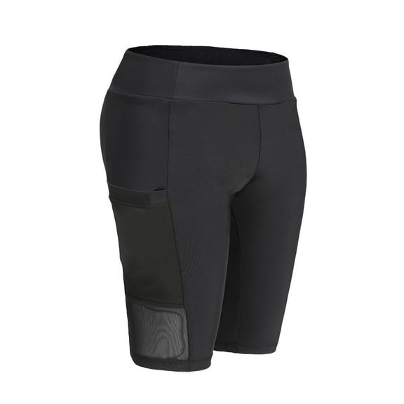 Celivon Women Plus Size Swim Pants High Waist Swim Shorts Swimsuit Bottom Board Pockets Shorts Beach Vacation Clothes Black