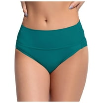 Wxolcjlv Womens Black High Waisted Bikini Bottoms Retro Basic Full Coverage Swimsuit Mid Waist Bathing Suit Bottom Beach Vacation Clothes Green