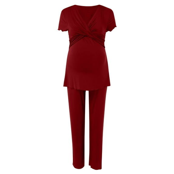 Celivon Womens Maternity Nursing Pajama Set Breastfeeding Sleepwear Set